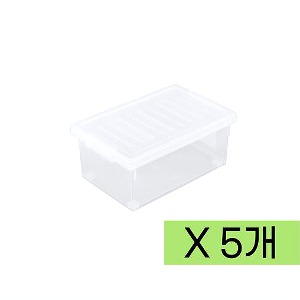 [두루네994] 시스템 리빙박스 18L x 1box (5개) 화이트 반투명