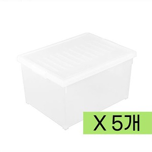 [두루네998] 시스템 리빙박스 68L x 1box (5개) 화이트 반투명