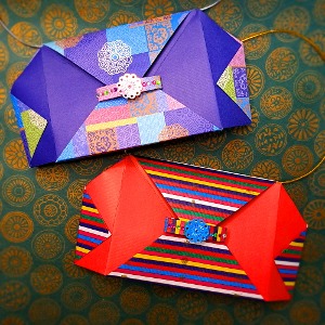 [종이가게368] 종이접기 전통 명절 설날 새해 가방 만들기재료 세트, 색동, 군청