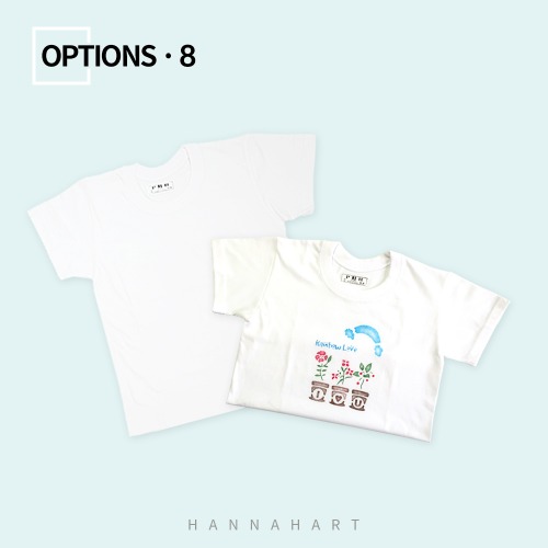 [그리기네1350] 흰색 반팔 라운드넥 티셔츠 사이즈선택