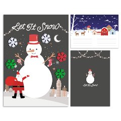 [짱짱네2613] 크리스마스 눈사람 부직포 눈꽃 카드 만들기