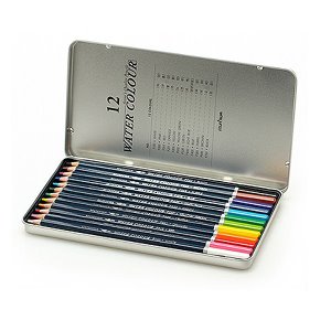 [아트공구][제이네1181]문화연필 수채 색연필 틴케이스 12색
