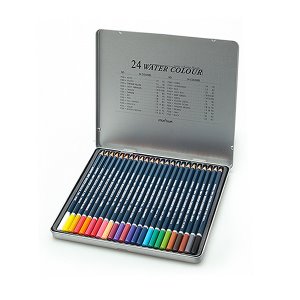 [아트공구][제이네1182]문화연필 수채 색연필 틴케이스 24색