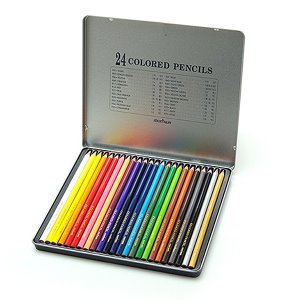[아트공구][제이네1178]문화연필 일반 색연필 틴케이스 24색