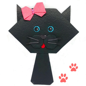 [종이가게317]종이접기 검은고양이 여름부채 만들기세트