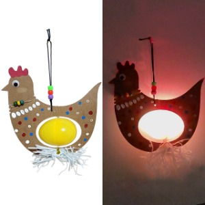 [아트공구][부엉이네383] LED닭 종이모빌 만들기