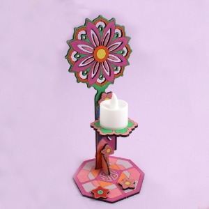 [아이디네19] 우드 DIY 전통촛대  꽃문양 전통 만들기 (LED촛불별매)