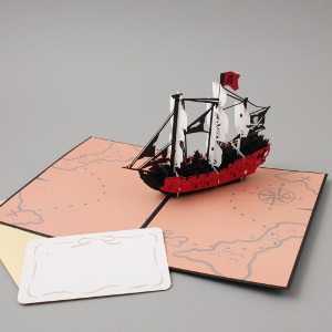 [아이디네201] 종이 입체 팝업 카드 해적선 3D 예쁜 감사 축하 편지 인테리어 이벤트